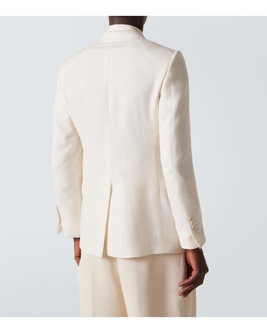 Tom Ford White Shelton Wool, Silk, And Linen Blazer for men