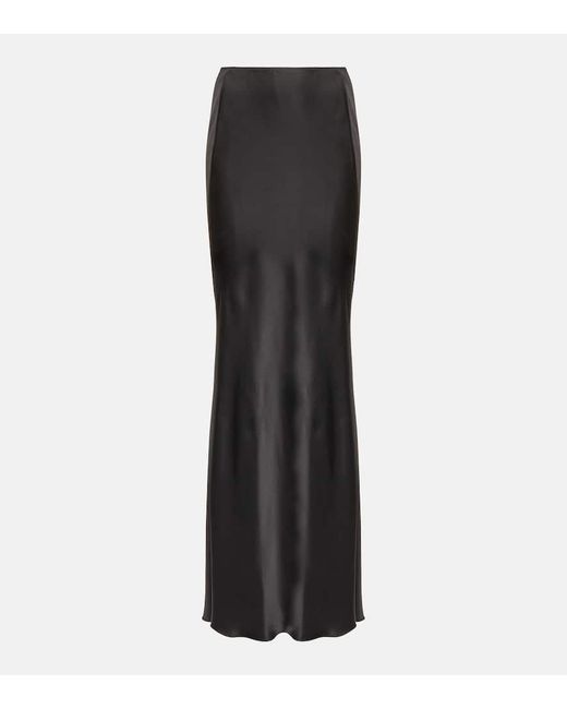 Falda larga de saten Victoria Beckham de color Black