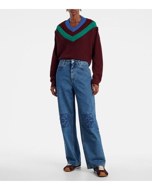 Jeans Anagram A Gamba Larga di Loewe in Blue