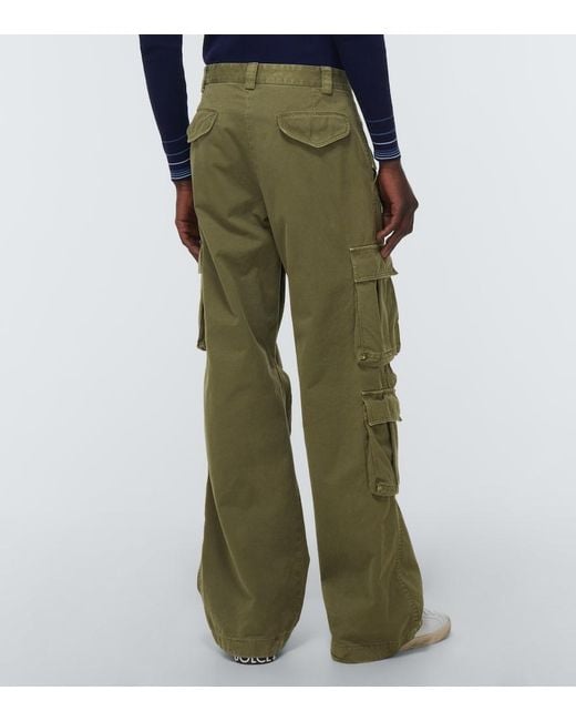 Dolce & Gabbana Green High-Rise Cotton Cargo Pants for men