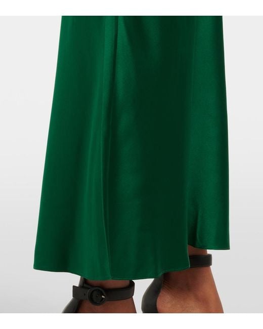 Rebecca Vallance Green Charelle Silk Saten Slip Dress
