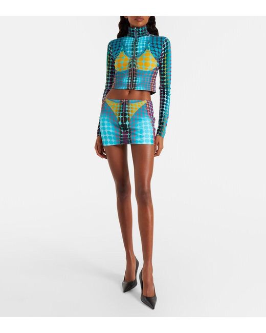 Jean Paul Gaultier Blue Re-Edition Printed Top