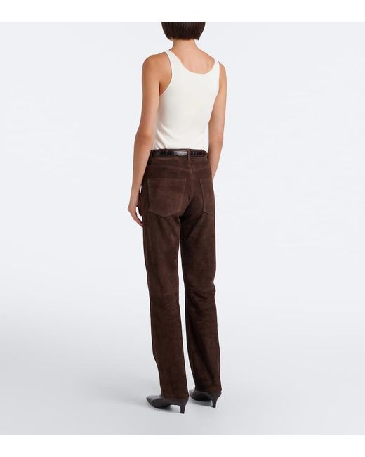 Arma Brown Suede Straight Pants