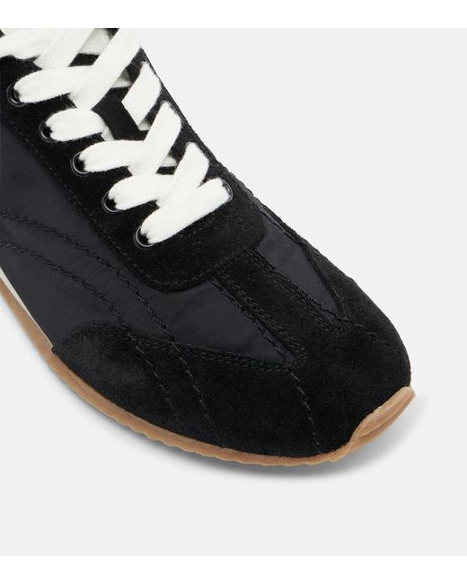 Totême Black Flex Suede-Trimmed Sneakers