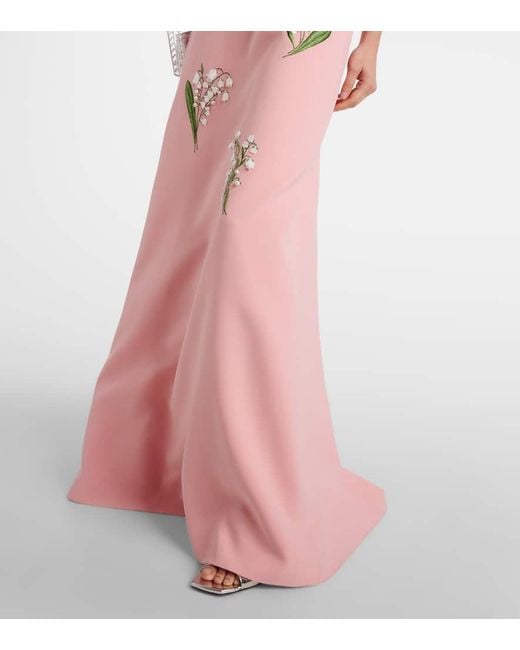 Vestido de fiesta adornado con lazos Carolina Herrera de color Pink