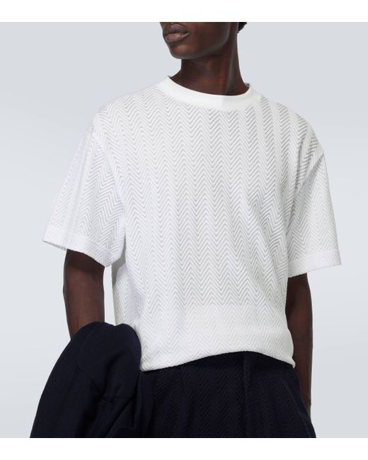 T-shirt en coton melange a chevrons Missoni pour homme en coloris White