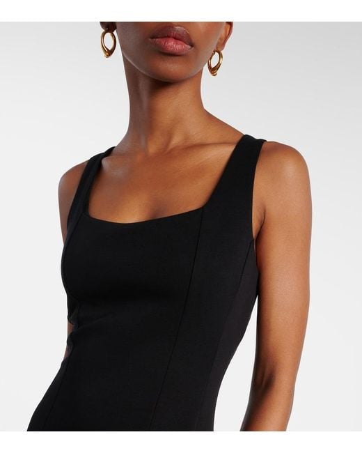 Max Mara Black Cotton-Blend Midi Dress