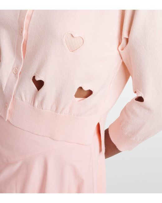 Cardigan Love Heart Simone Rocha en coloris Pink