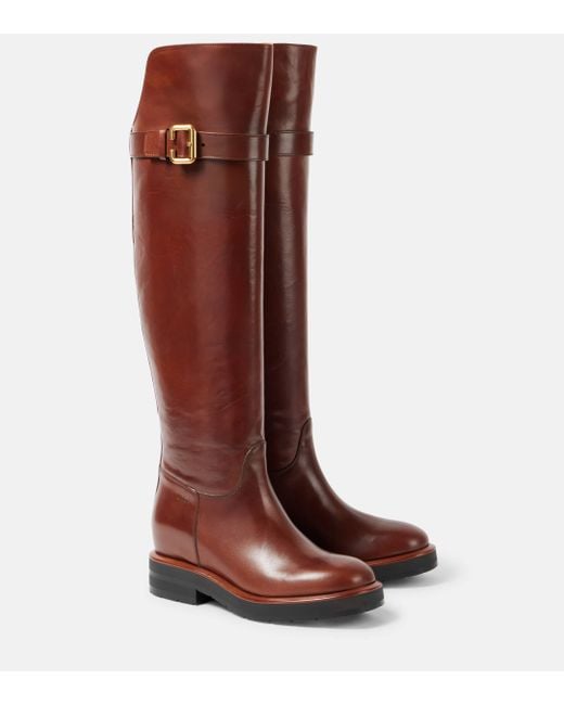 Chloé Red Coddington Leather Over-the-knee Boots