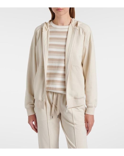 Brunello Cucinelli White Monili Cotton Hoodie