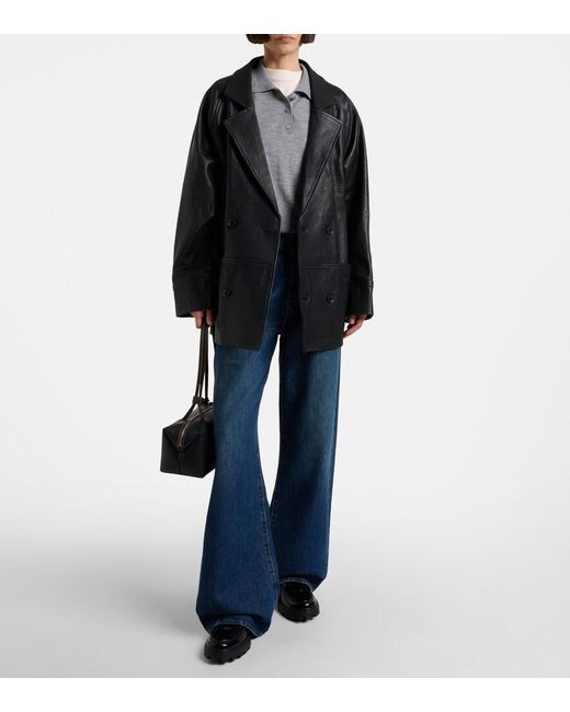 FRAME Blue Loose Low-Rise Wide-Leg Jeans