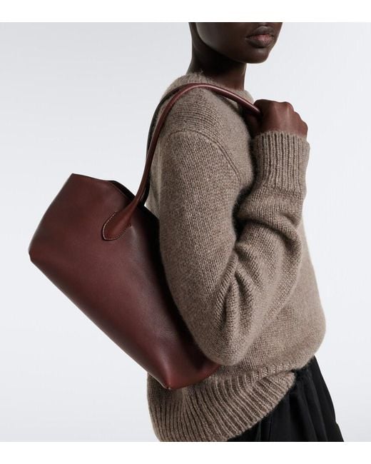 The Row Purple Terrasse Small Leather Shoulder Bag