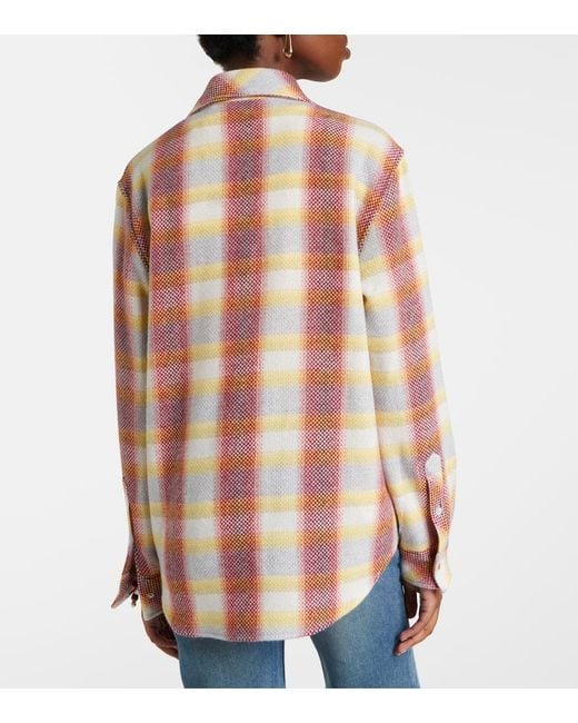 God's True Cashmere Pink Rose Blume Cashmere Shirt With Sunstone