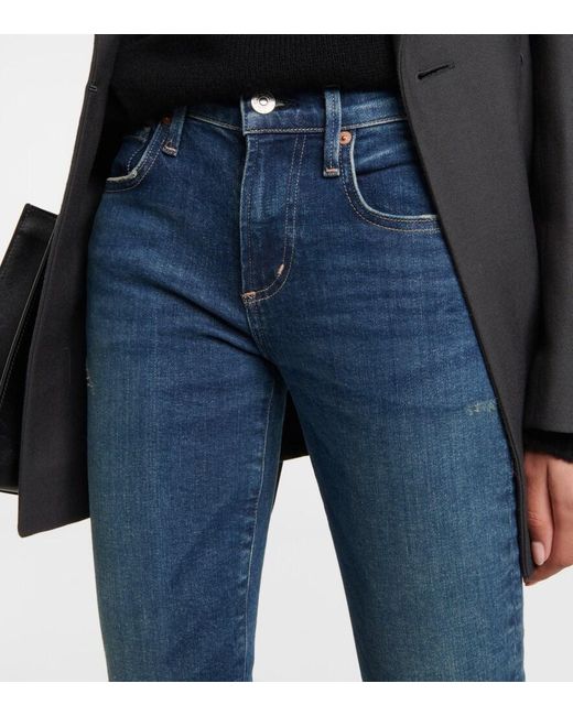 Citizens of Humanity Blue Ella Mid-Rise Cropped Slim Jeans