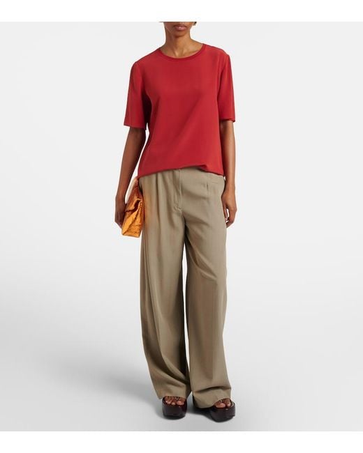 Top Rubin En Crepe De Soie Joseph en coloris Red