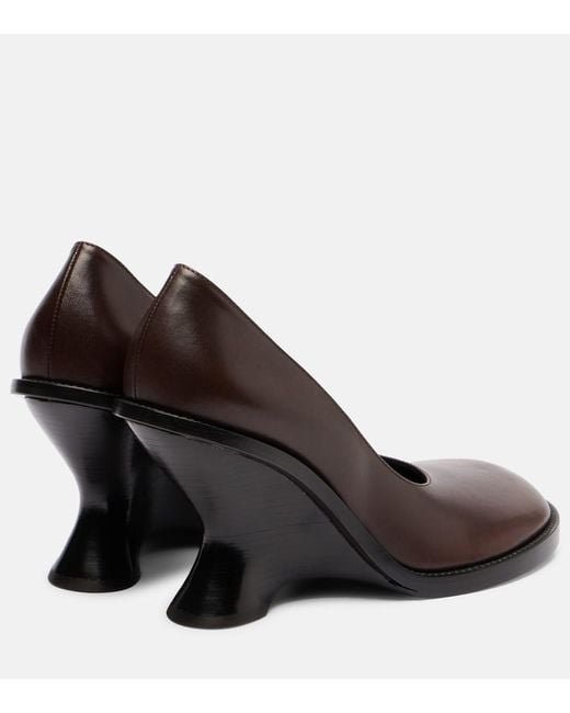 Dries Van Noten Brown 95 Leather Wedges
