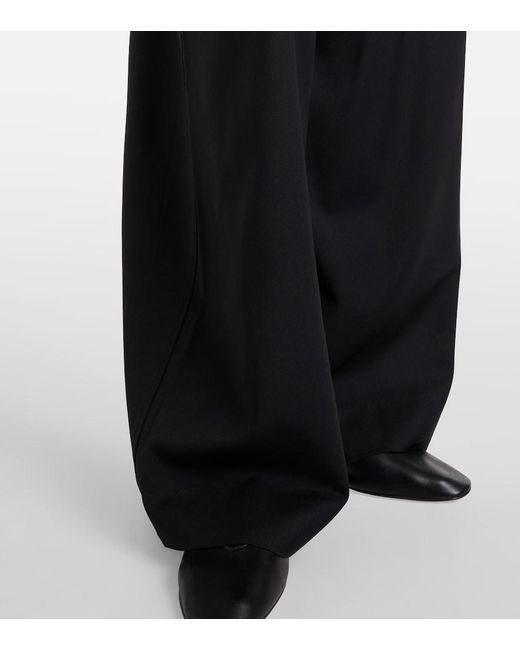 Totême Black Wool Wide-Leg Pants