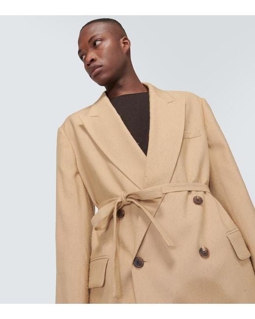Dries Van Noten Natural Bishop Bis Belted Blazer for men