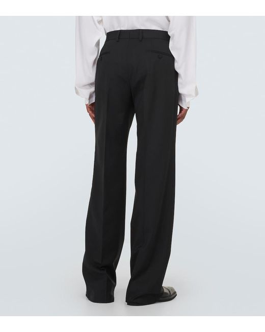Dolce & Gabbana Black Wool-Blend Straight Pants for men