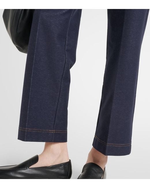 Pantaloni regular Ballata in misto cotone di Max Mara in Blue