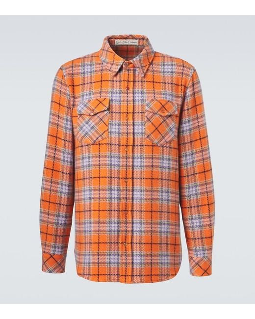 God's True Cashmere Orange Midnight Sun Cashmere Shirt With Carnelian for men
