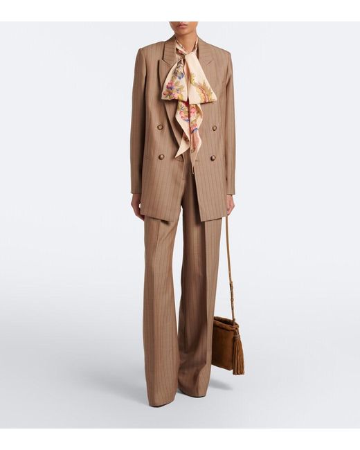 Etro Natural Floral Silk Crepe De Chine Blouse