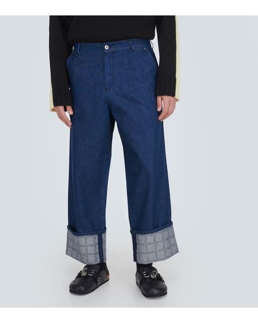 Jeans Anchos Turn Up J.W. Anderson de hombre de color Blue