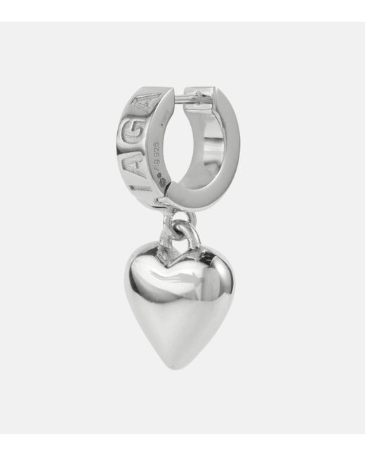 Boucles d'oreilles en argent sterling a logo Balenciaga en coloris Metallic
