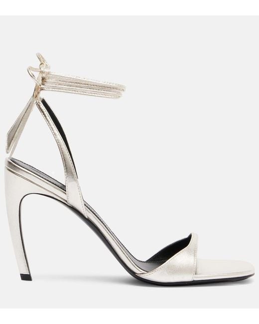 The Attico Ora 95 Metallic Leather Slingback Sandals