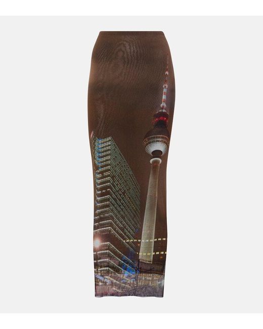 Jean Paul Gaultier Brown X Shayne Oliver City Tulle Maxi Skirt
