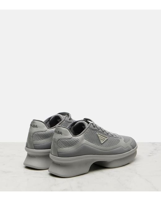 Prada Gray Wavy Re-Nylon Sneakers