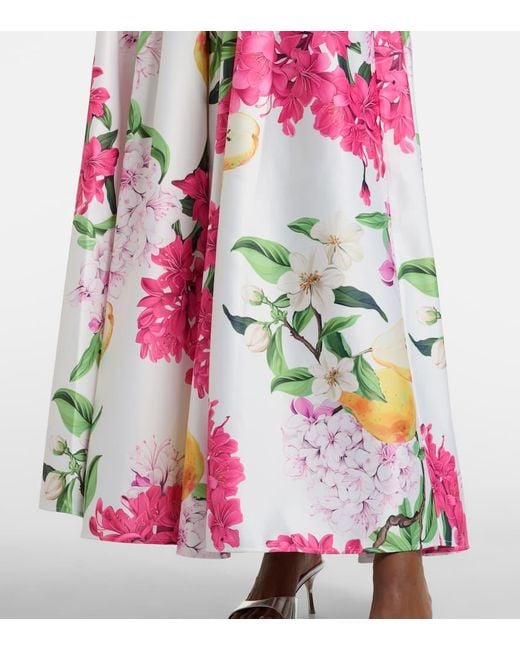 LEO LIN White Reinette Floral Maxi Skirt