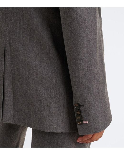 Stella McCartney Gray Double-Breasted Wool Blazer