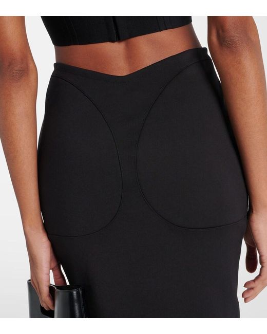 Alaïa Black Ruched Pencil Skirt