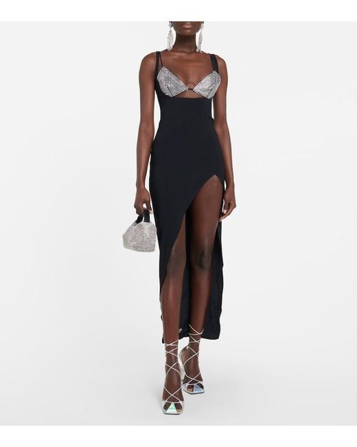 GIUSEPPE DI MORABITO Black Crystal-Embellished Maxi Dress