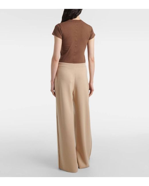 Pantalon Ample En Laine Max Mara en coloris Natural