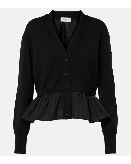 Cardigan De Algodon, Cachemir Y Seda Moncler de color Black