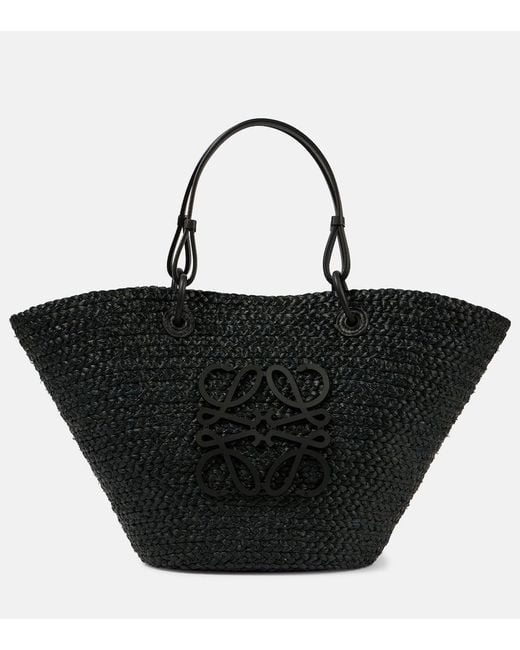 LOEWE Raffia Straw Anagram Basket Tote Bag Basket bag 329.02.V50 black