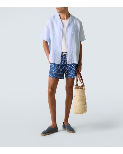 Frescobol Carioca Blue Angelo Linen Shirt for men