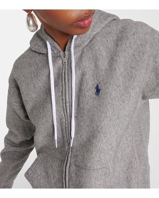 Sudadera con capucha de jersey Polo Ralph Lauren de color Gray