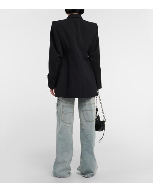 Balenciaga Black Hourglass Double-Breasted Wool Blazer