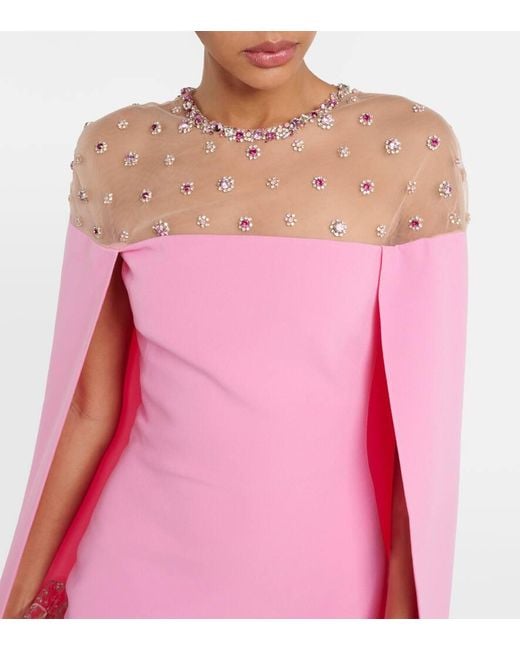 Safiyaa Pink Ambere Caped Gown