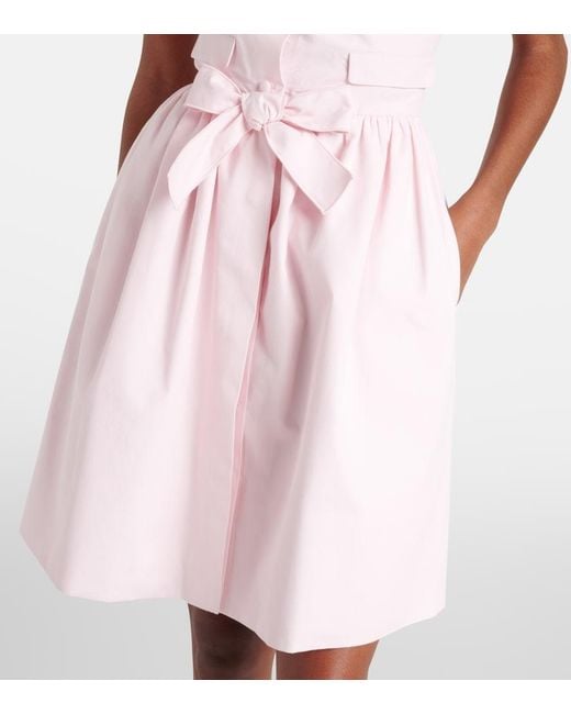 Giambattista Valli Pink Floral-Applique Cotton Minidress