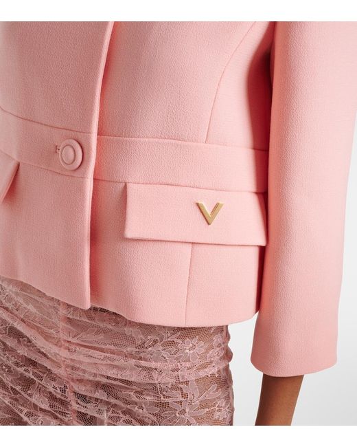 Valentino Pink Vgold Virgin Wool Jacket