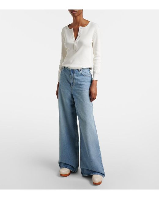 Chloé Natural Jeannette Leather Slingback Platform Clogs