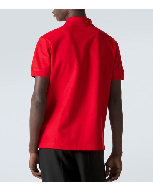 Burberry Red Ekd Cotton Pique Polo Shirt for men