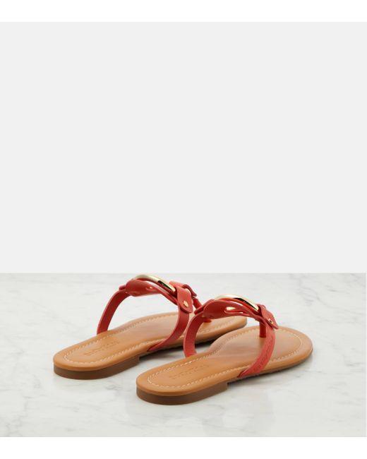 See By Chloé Pink Hana Leather Thong Sandals