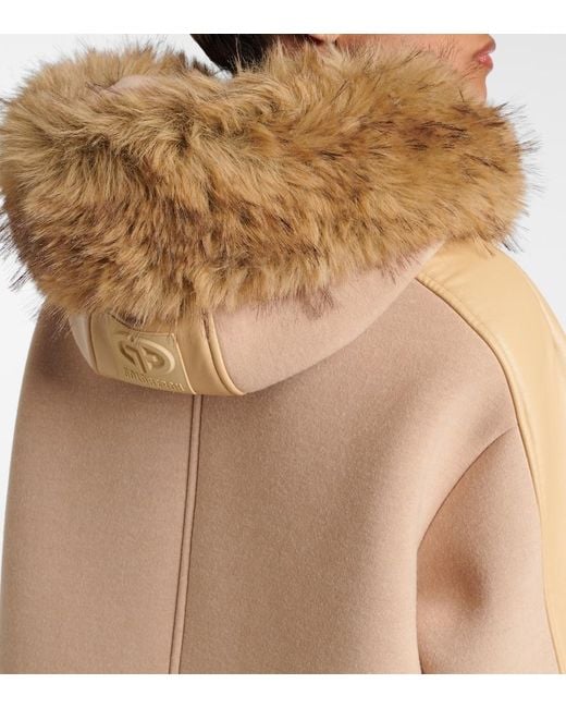 Goldbergh Natural Ember Faux Fur-Trimmed Coat