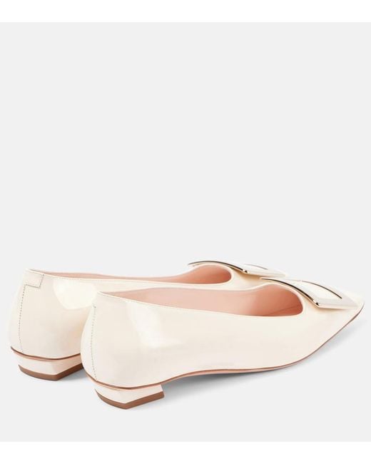 Roger Vivier Natural Belle Vivier 25 Patent Leather Ballet Flats
