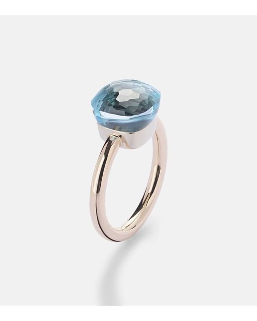 Pomellato Blue Nudo 18kt Gold Ring With Topaz